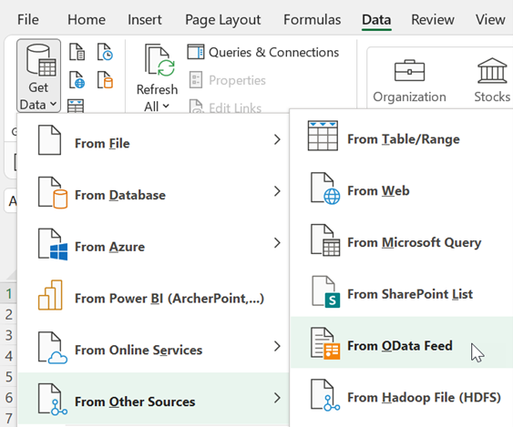 اتصال جداول Business Central به اکسل: OData Feed و Power Query